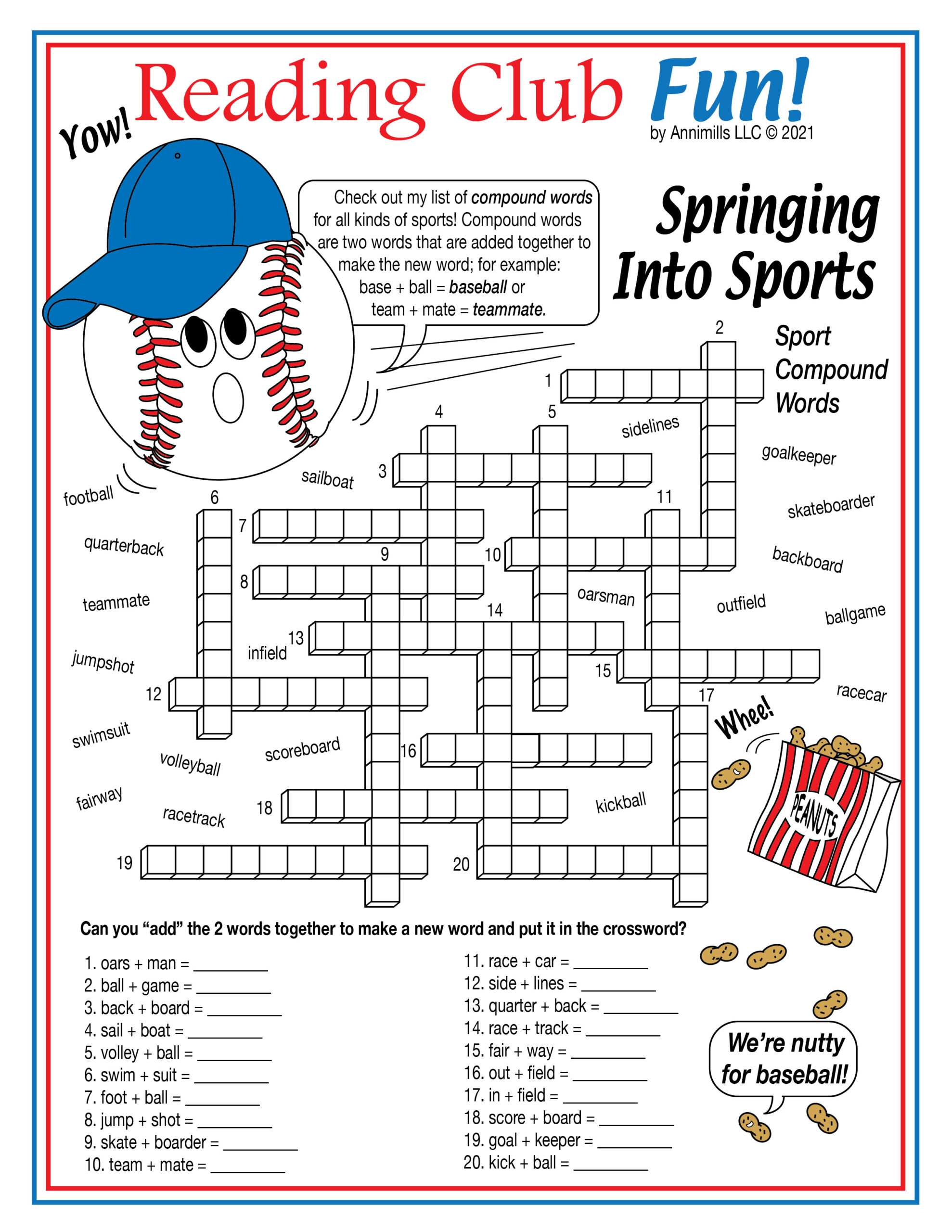 Spring Sports Compound Words Printable Crossword Made By Teachers