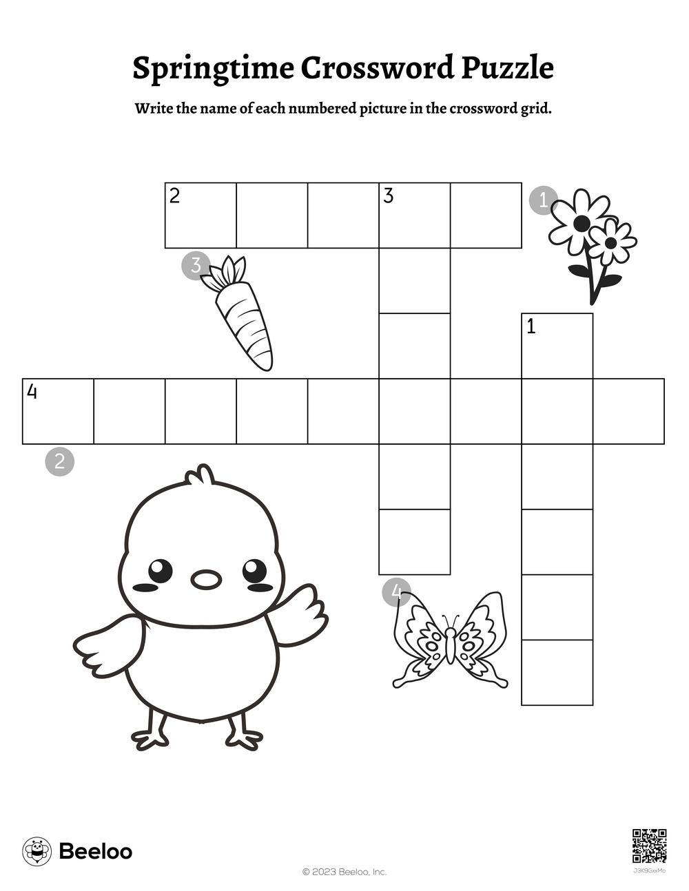 Springtime Easter themed Crossword Puzzles Beeloo Printable Crafts And Activities For Kids