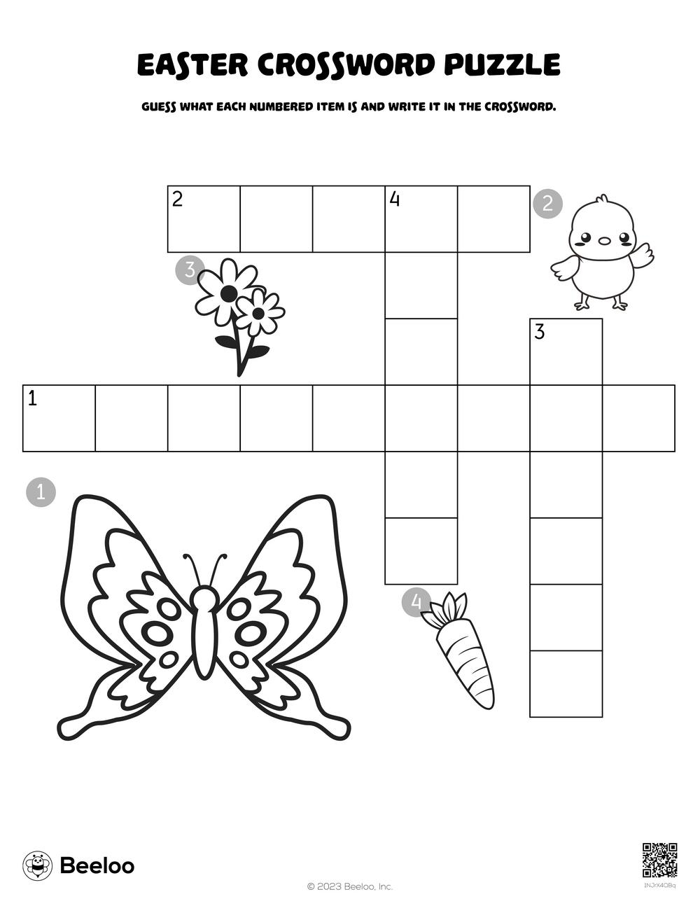 Springtime Easter themed Crossword Puzzles Beeloo Printable Crafts And Activities For Kids