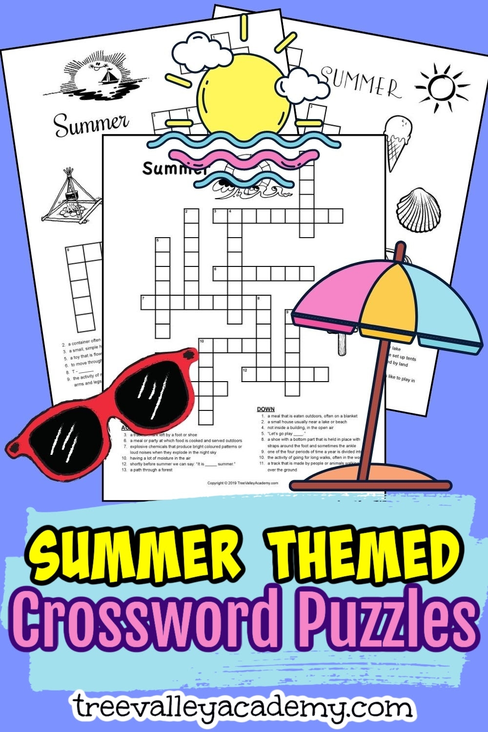 Summer Crossword Puzzles For Kids Tree Valley Academy