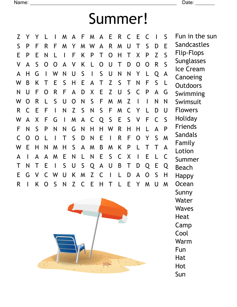 Summer Crossword WordMint