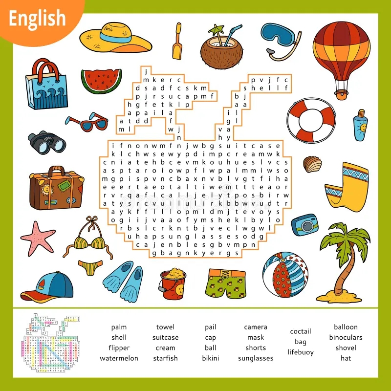 Printable Summer Crossword Puzzles For Kids