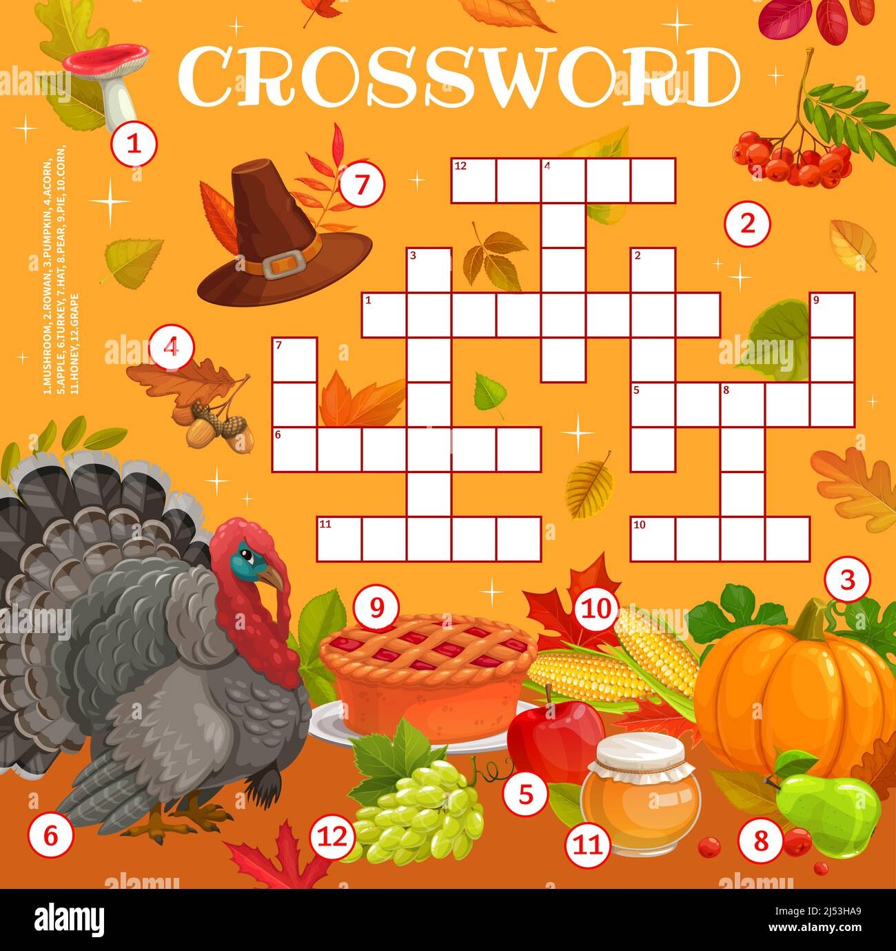 Easy Thanksgiving Crossword Puzzle