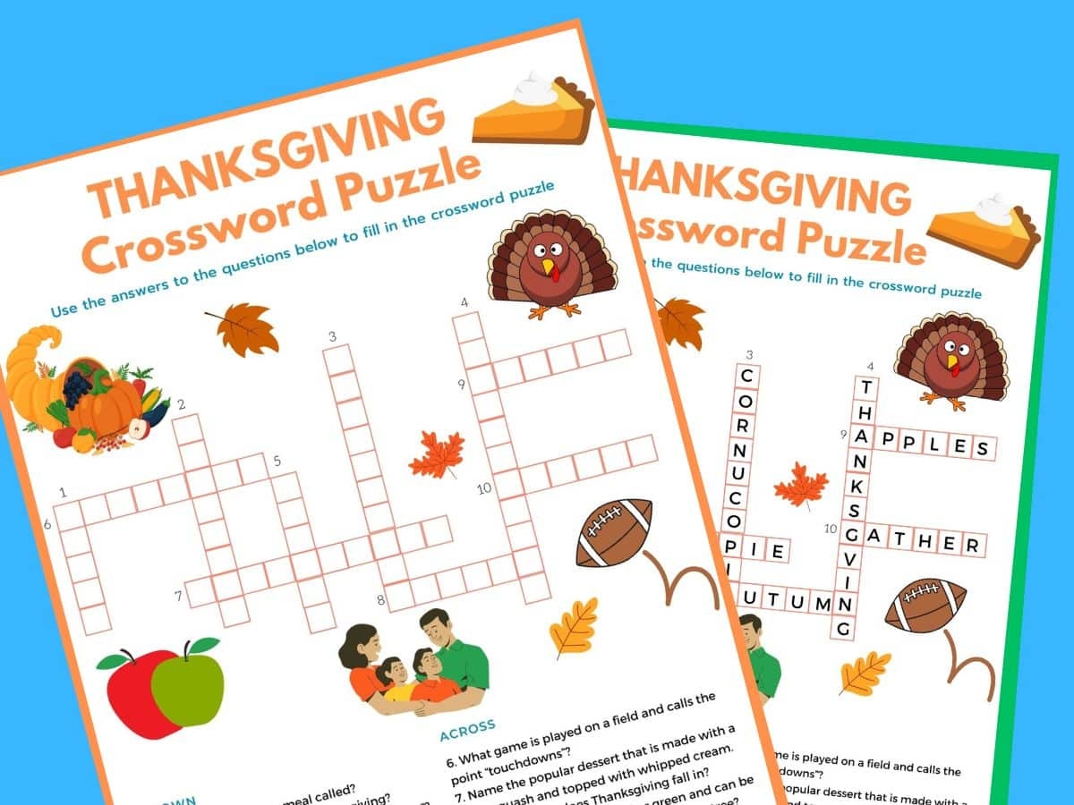 Free Printable Thanksgiving Crossword Puzzles