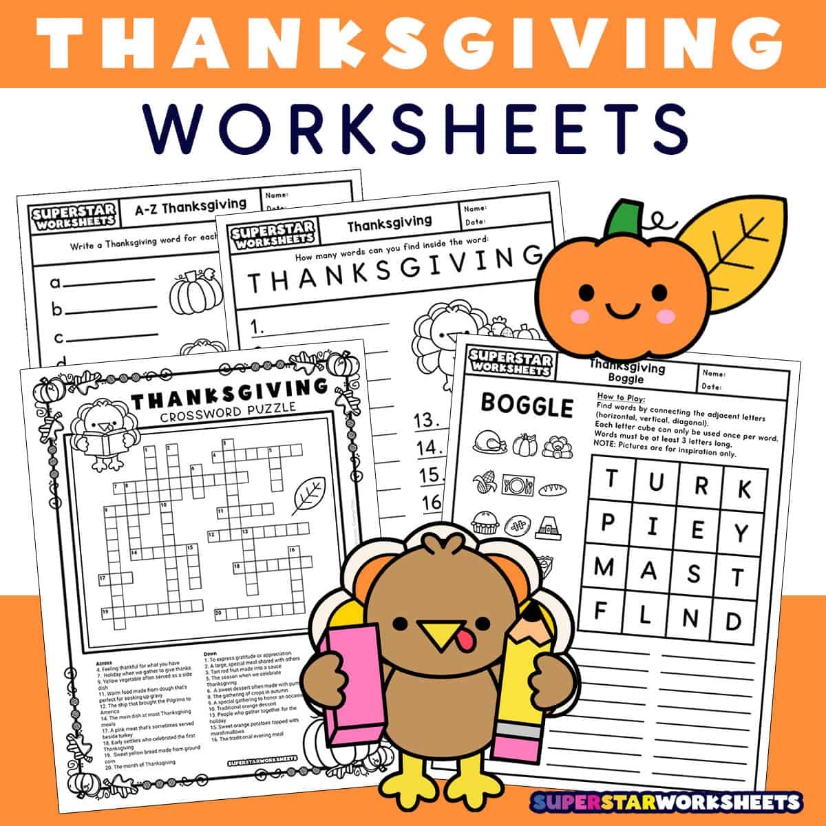 Easy Thanksgiving Crossword Puzzles