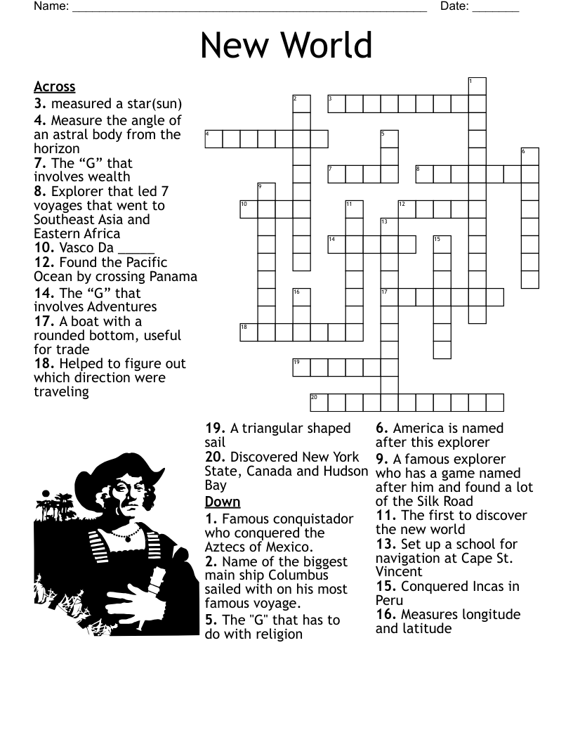 The Age Of Exploration Crossword WordMint