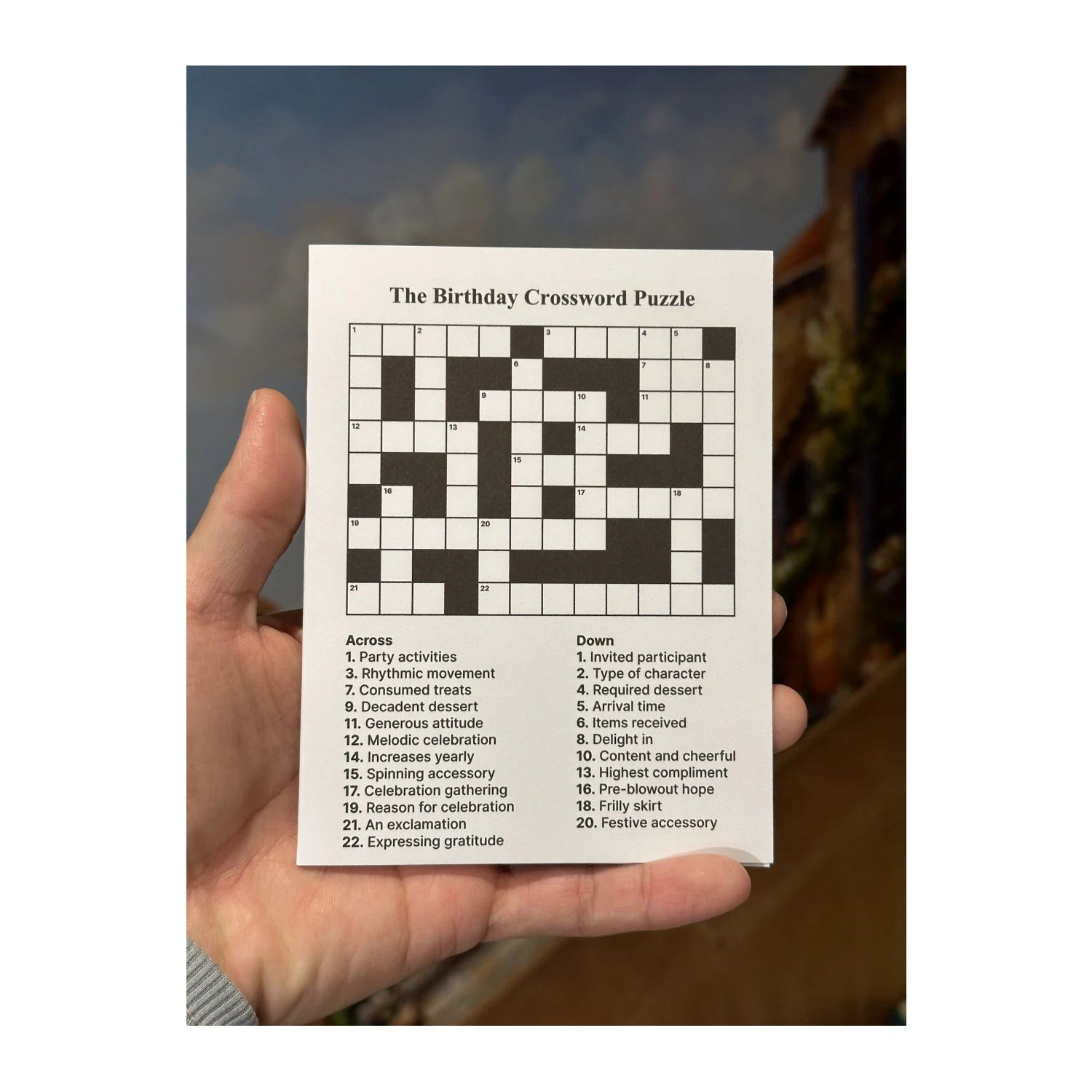 The Birthday Crossword Puzzle Birthday Card Etsy