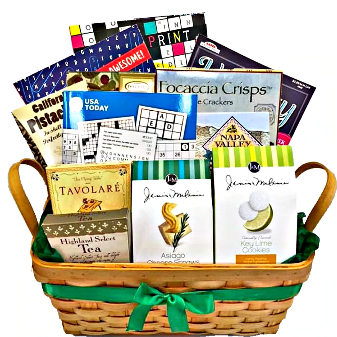 The Entertainer Gift Basket With Books Puzzle Books And Snacks