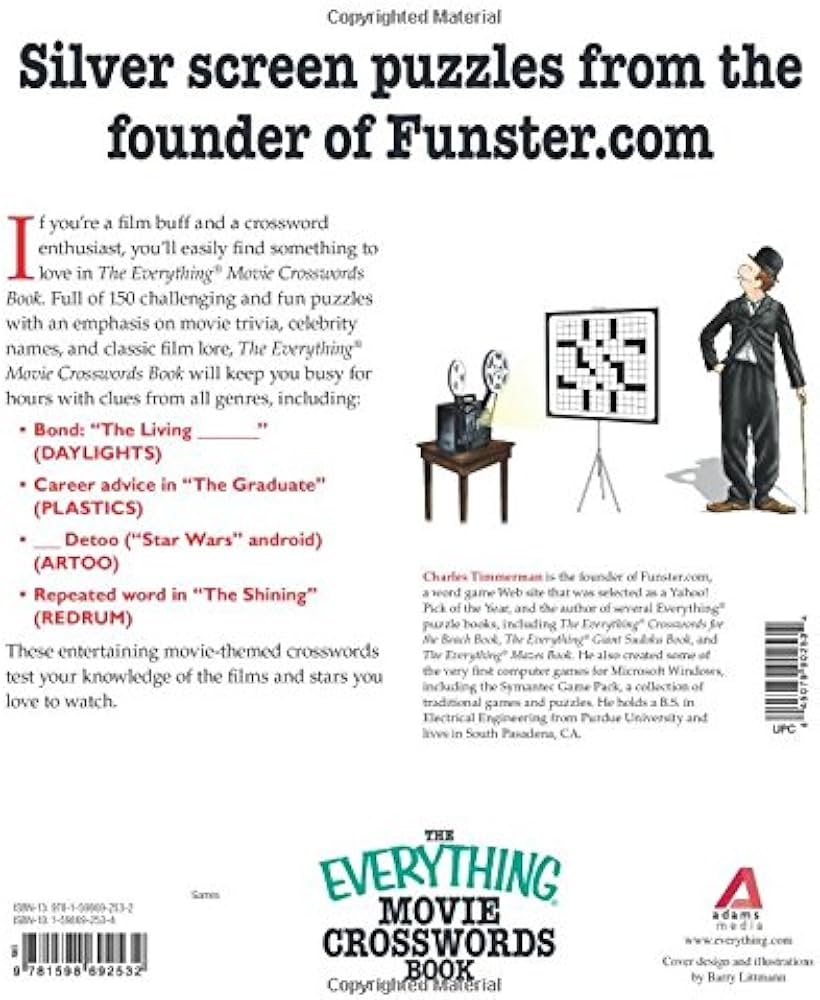 The Everything Movie Crosswords Book 150 A list Puzzles That Film Fanatics Will Love Timmerman Charles 9781598692532 Amazon Books