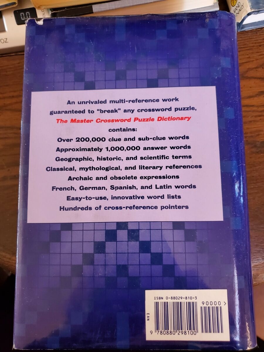 The Master Crossword Puzzle Dictionary EBay
