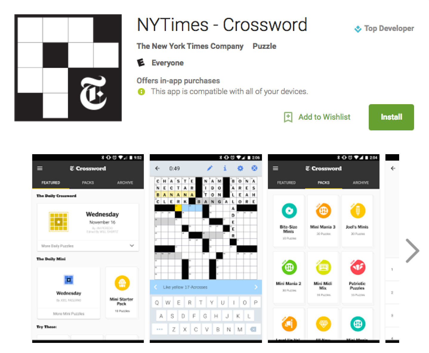 The New York Times Launches The Android App For Crosswords The New York Times