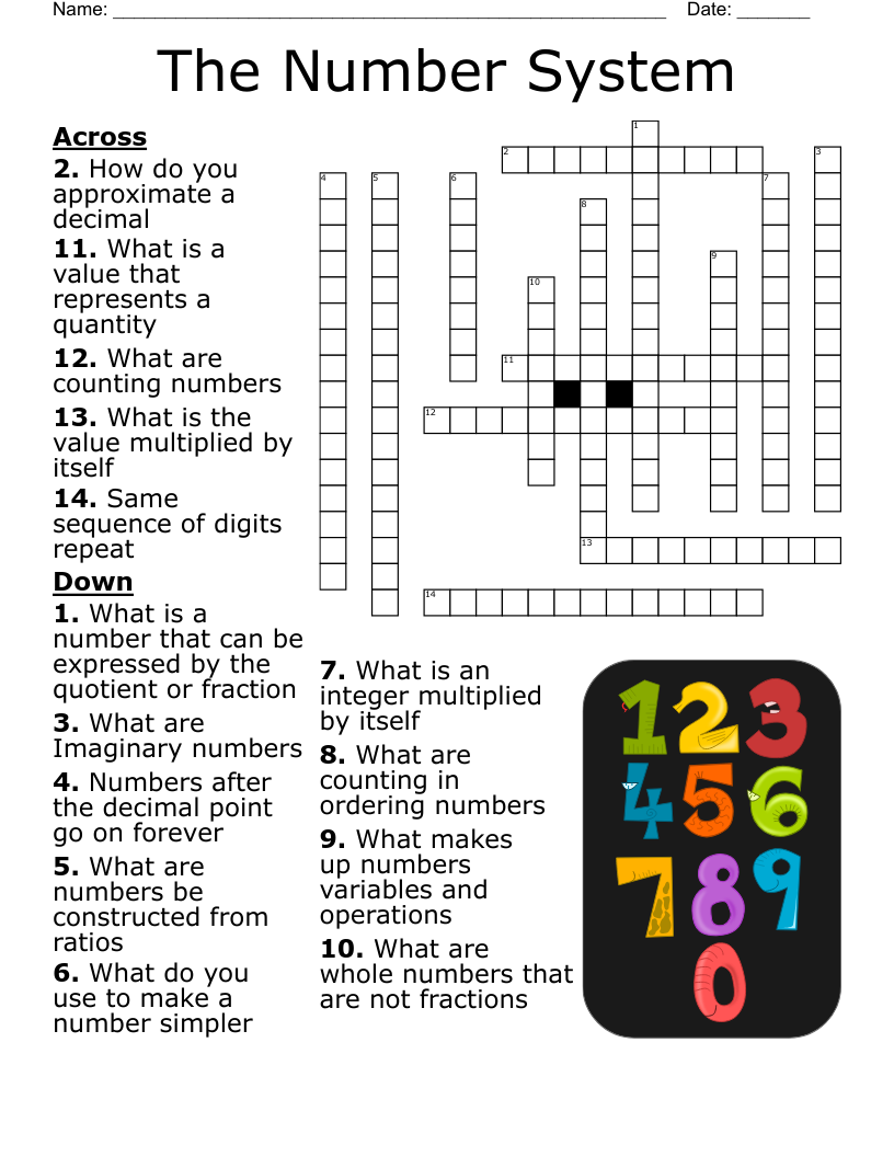 The Number System Crossword WordMint