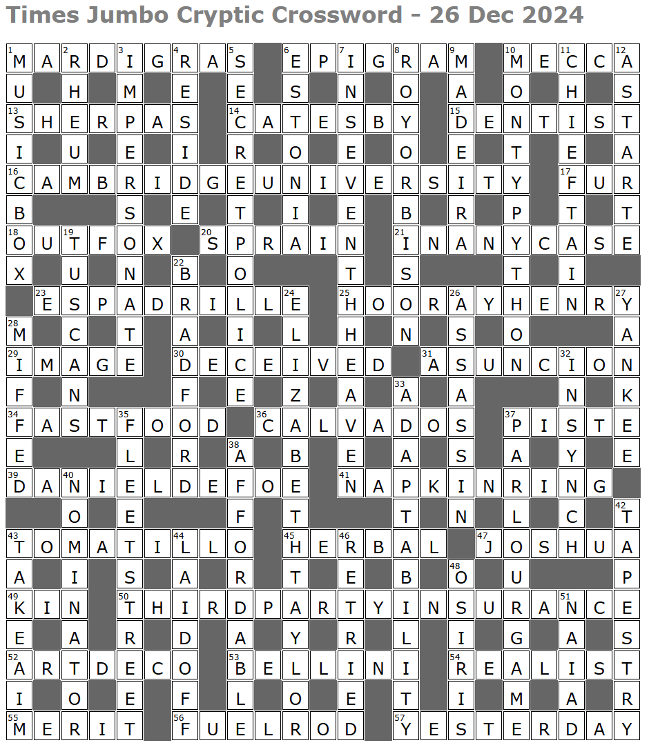 Times Jumbo Crossword Lucian Poll s Web Ramblings