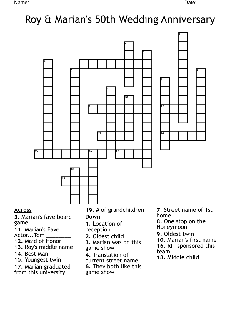 TV Game Shows Crossword WordMint