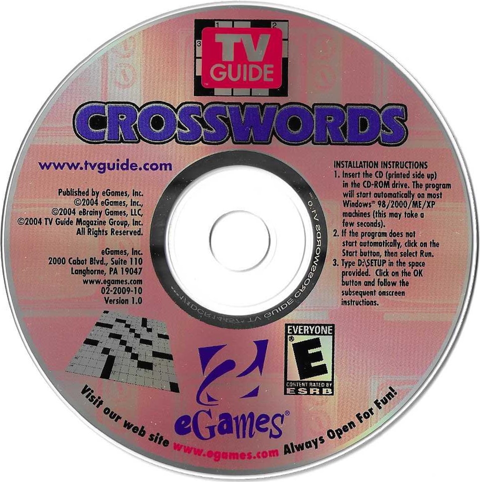 TV Guide Crosswords EGames Inc TV Guide Magazine Group Inc Free Download Borrow And Streaming Internet Archive
