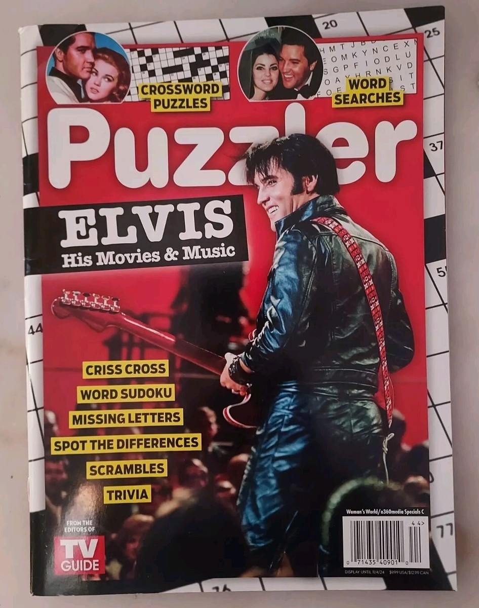TV Guide Magazine Puzzler Elvis His Movies U0026 Music Crosswords Trivis Sudoku 