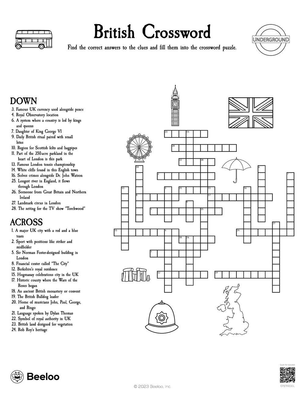 Free Themed Crossword Puzzles Printable
