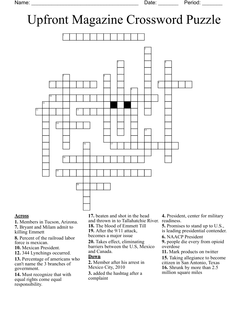 People Magazine Crossword Puzzles Answers