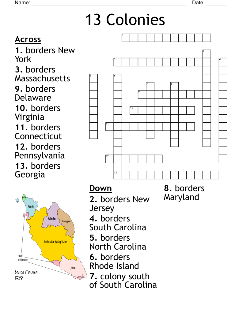 Free Printable Crossword Puzzles Usa States