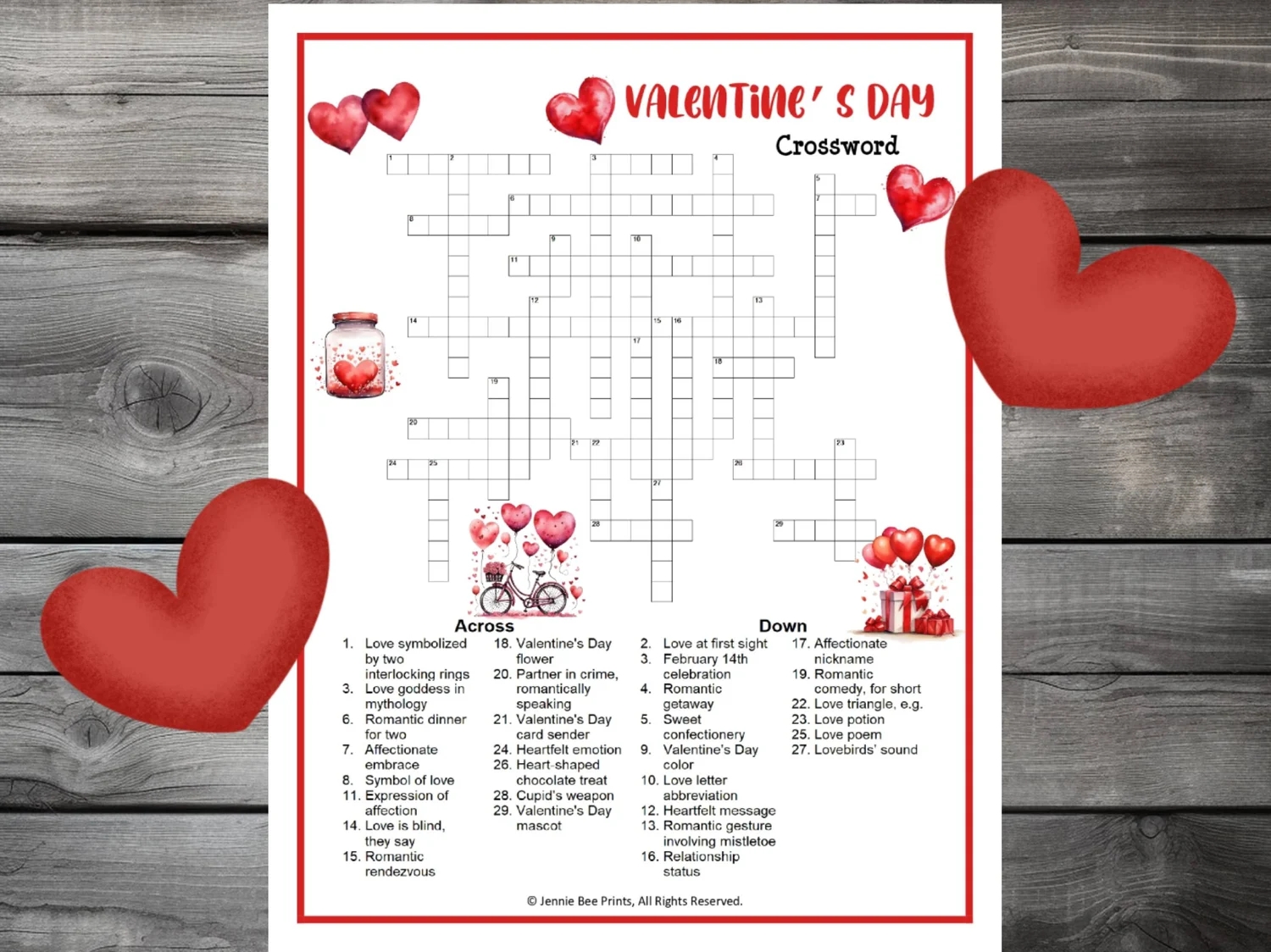 Valentine s Day Crossword Puzzle Payhip