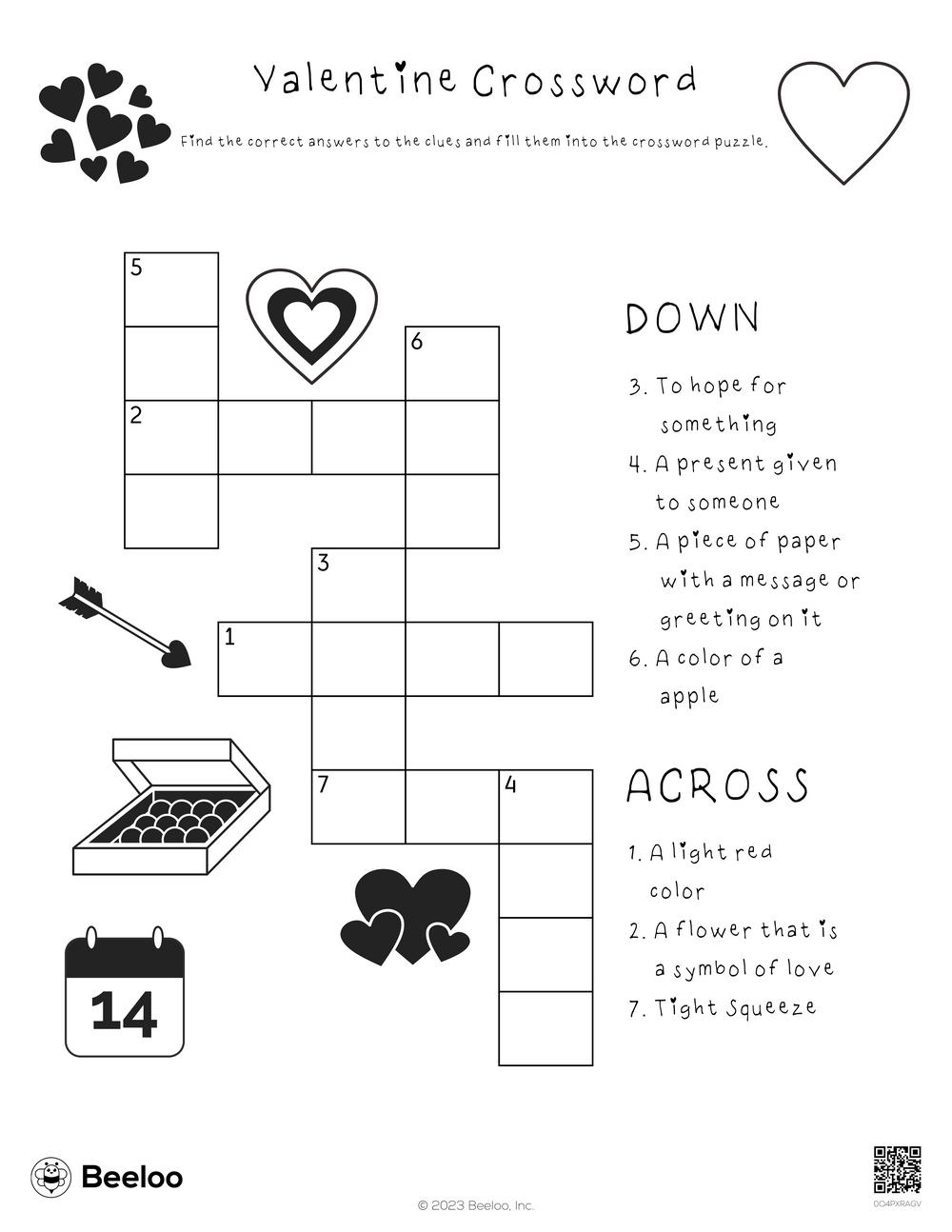 Valentines Day Crossword Puzzle
