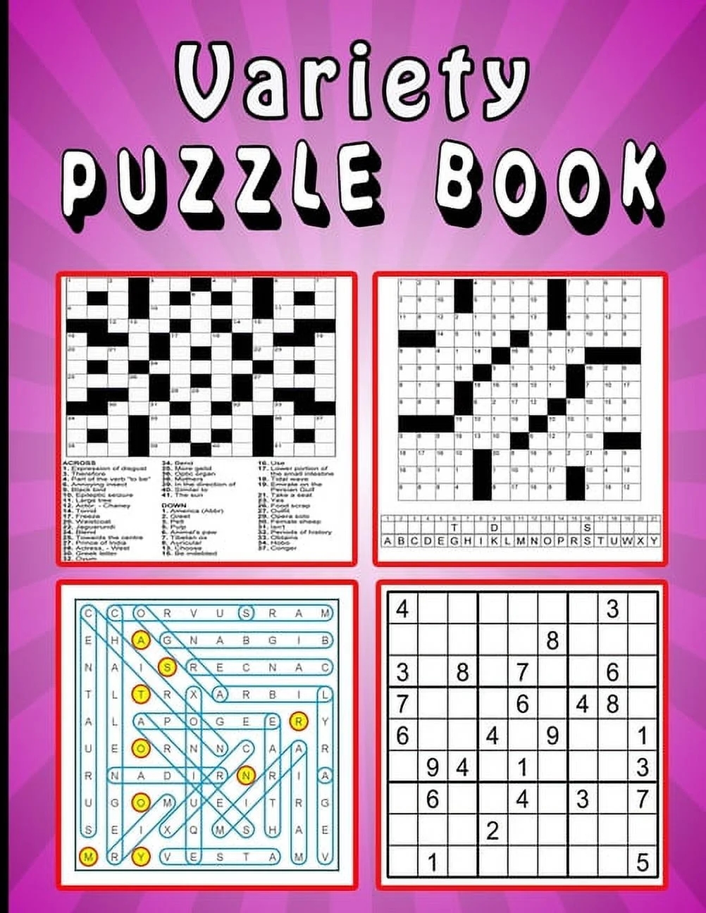 Variety Puzzle Book Large Print Puzzle Book Soduko Word Search CodeWord And CrossWord 111 Pages Paperback Walmart