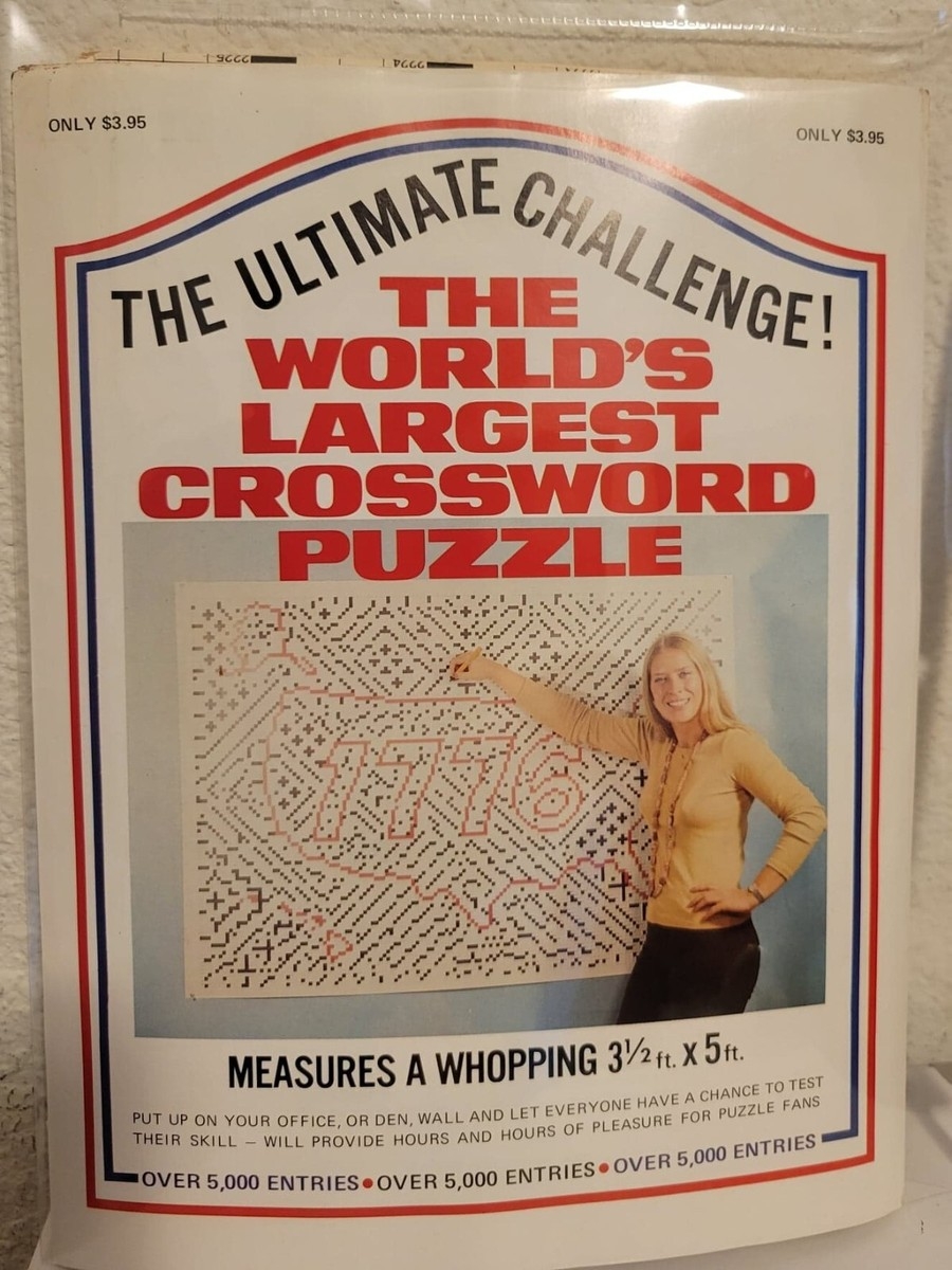 VTG 1976 The World s Largest Crossword Puzzle New Giant Size 3 1 3 Ft X 5 Ft EBay