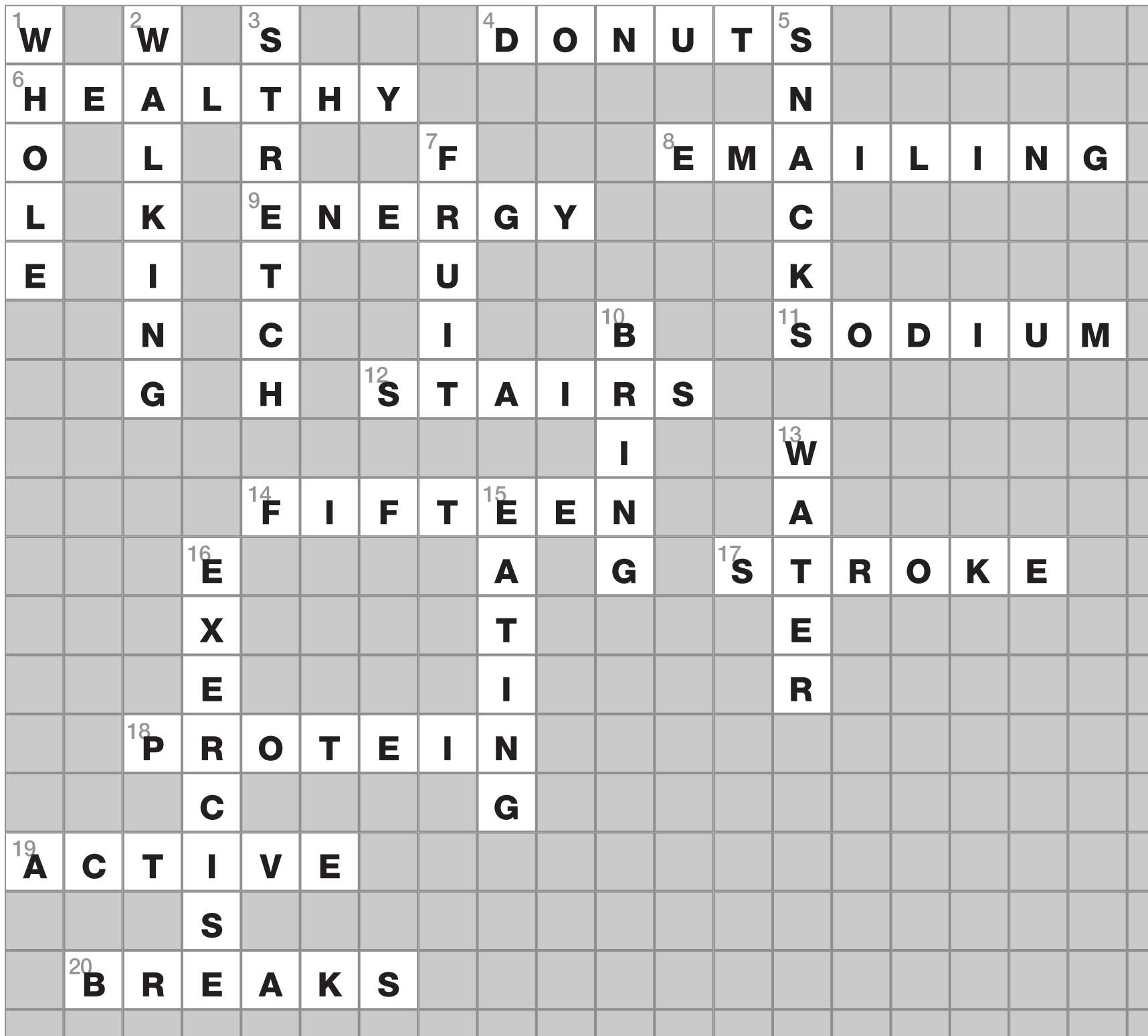 Wellness Crossword Puzzle OHS Insider