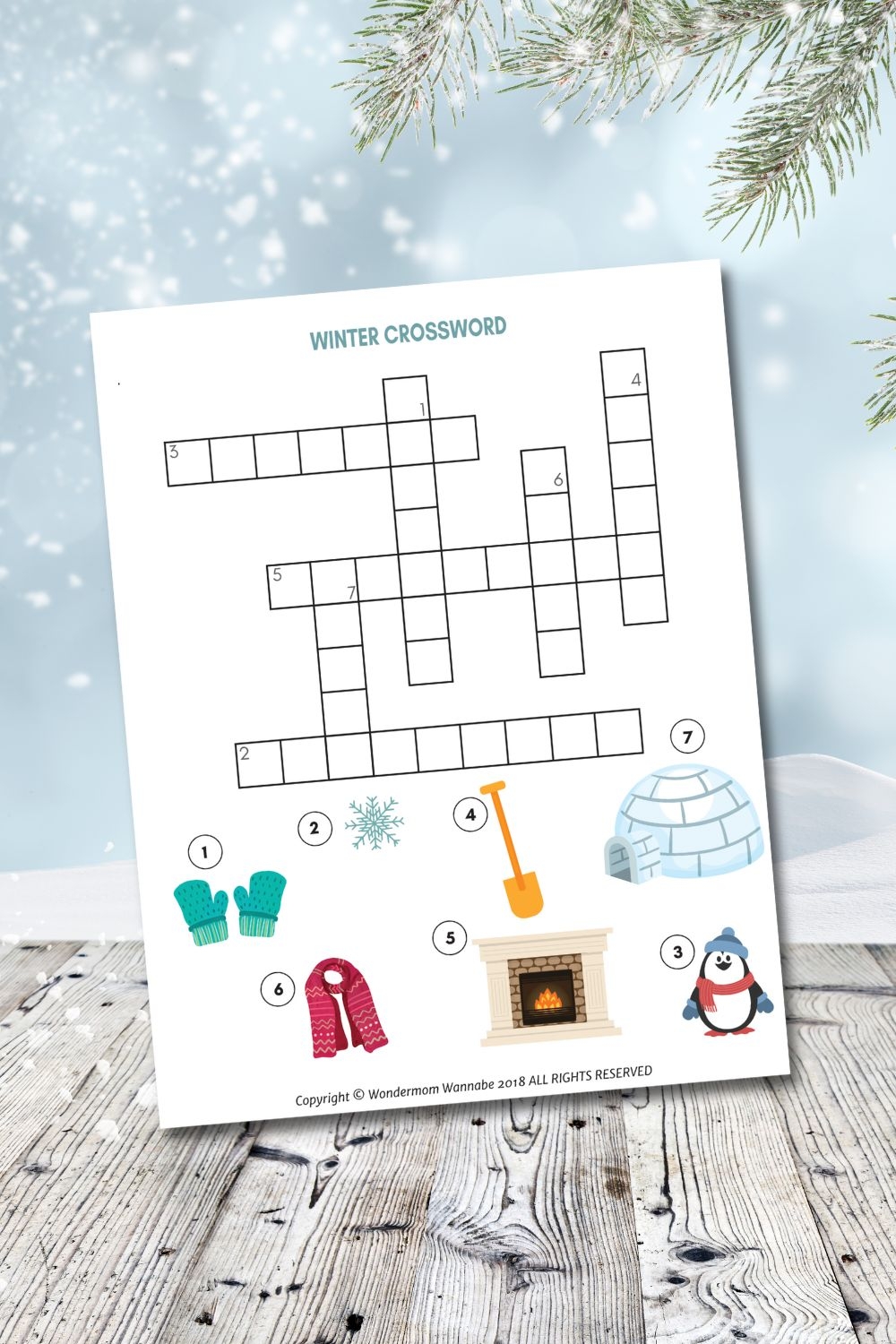 Winter Crossword Puzzle For Kids