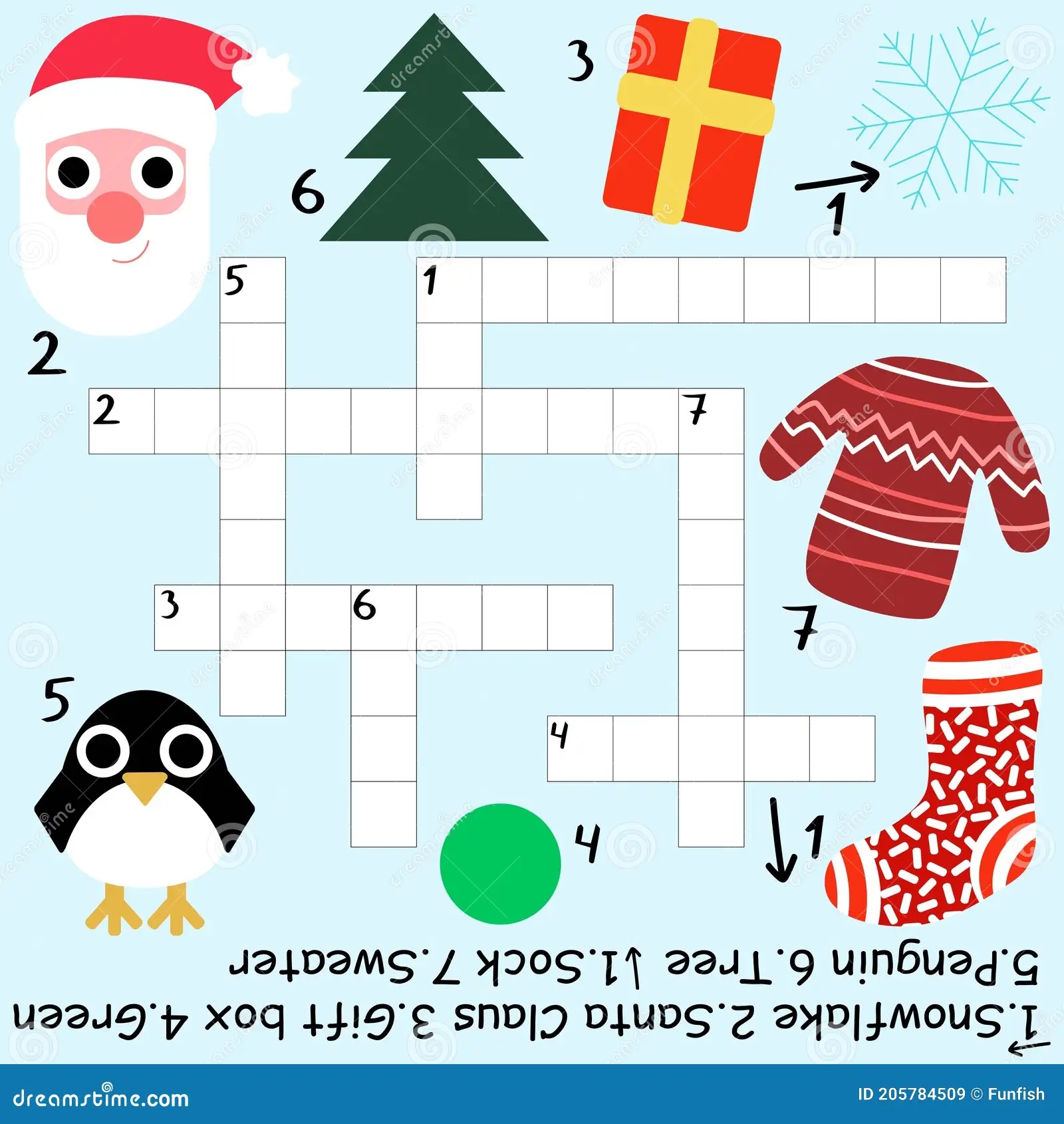 Winter Crossword Stock Vector Illustration Stock Vector 
