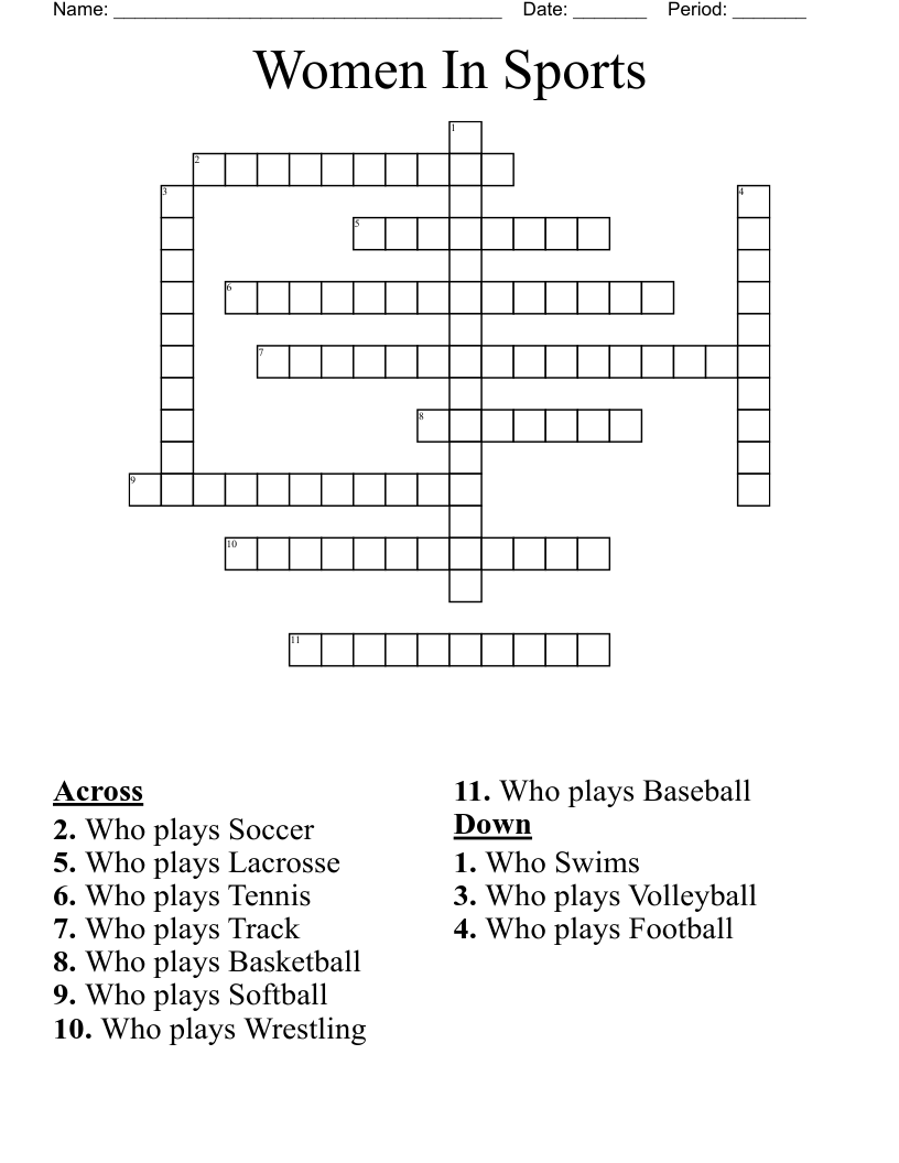 Women In Sports Crossword WordMint