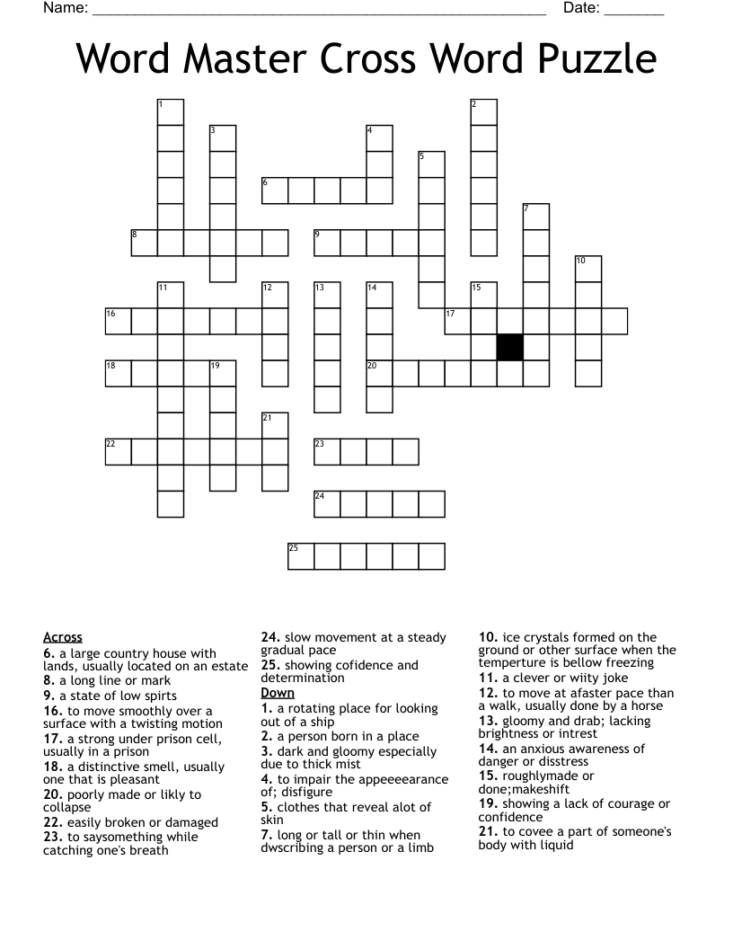 Word Master Cross Word Puzzle WordMint