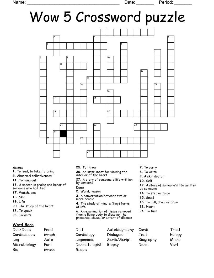 WOW 5 Crossword WordMint