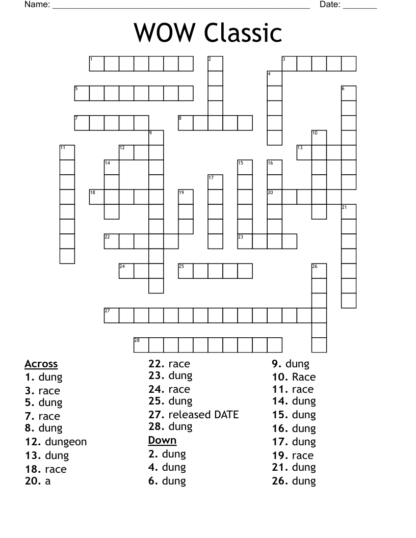 Classic Crossword Puzzles