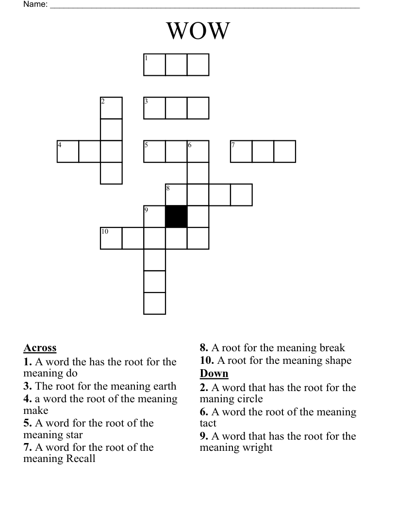 WOW Crossword WordMint