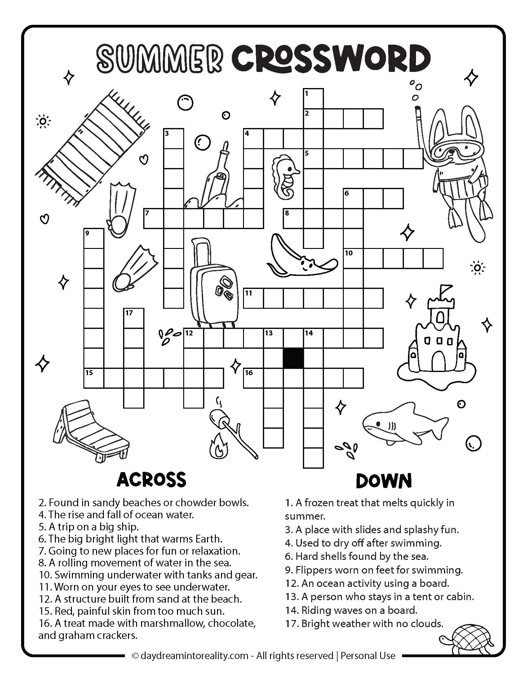 10 summer crossword puzzles free printable pdfs from easy to advanced daydream into reality