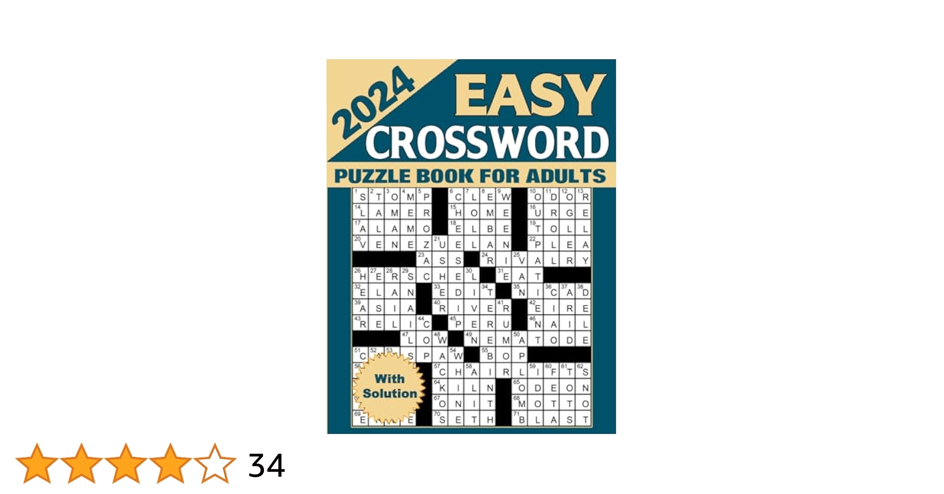 2024 Easy Crossword Puzzles Book For Adults With Solution Saunders Roland 9798860254541 Amazon Books