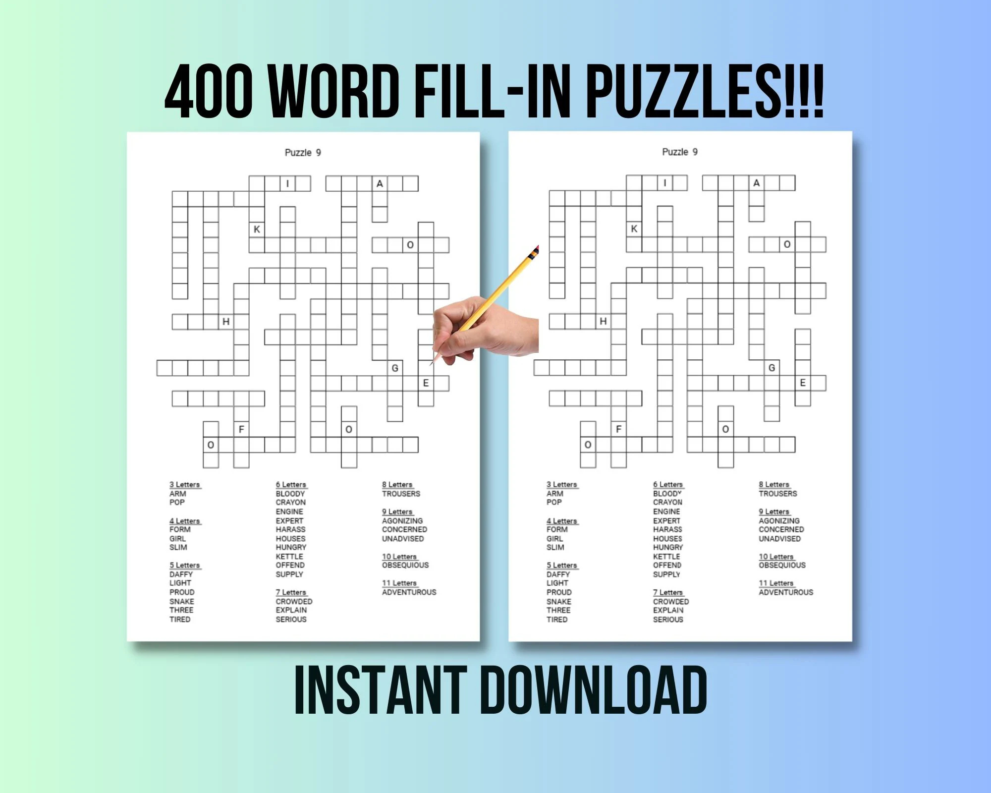 Free Crossword Fill In Puzzles