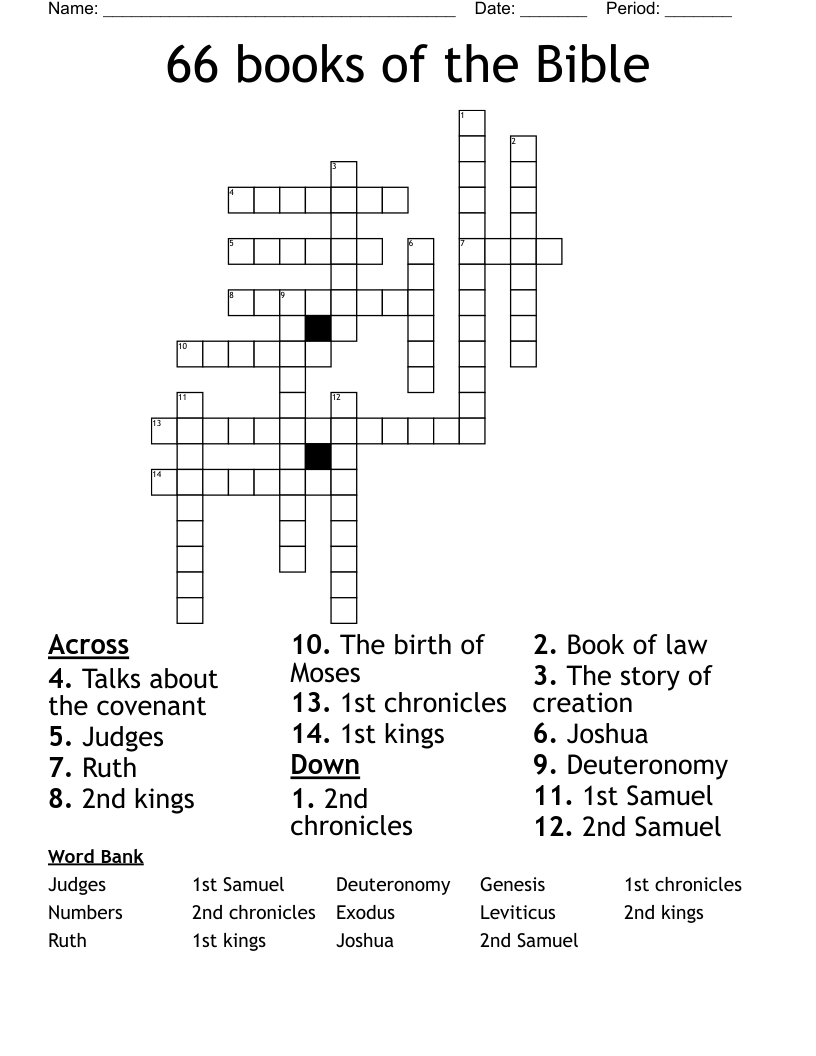 Bible Crossword Puzzles And Answers