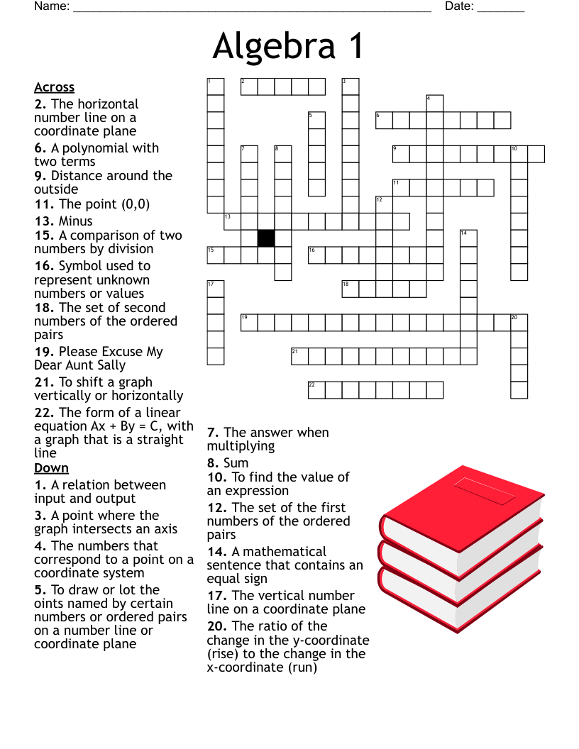 8th Grade Math Crossword WordMint