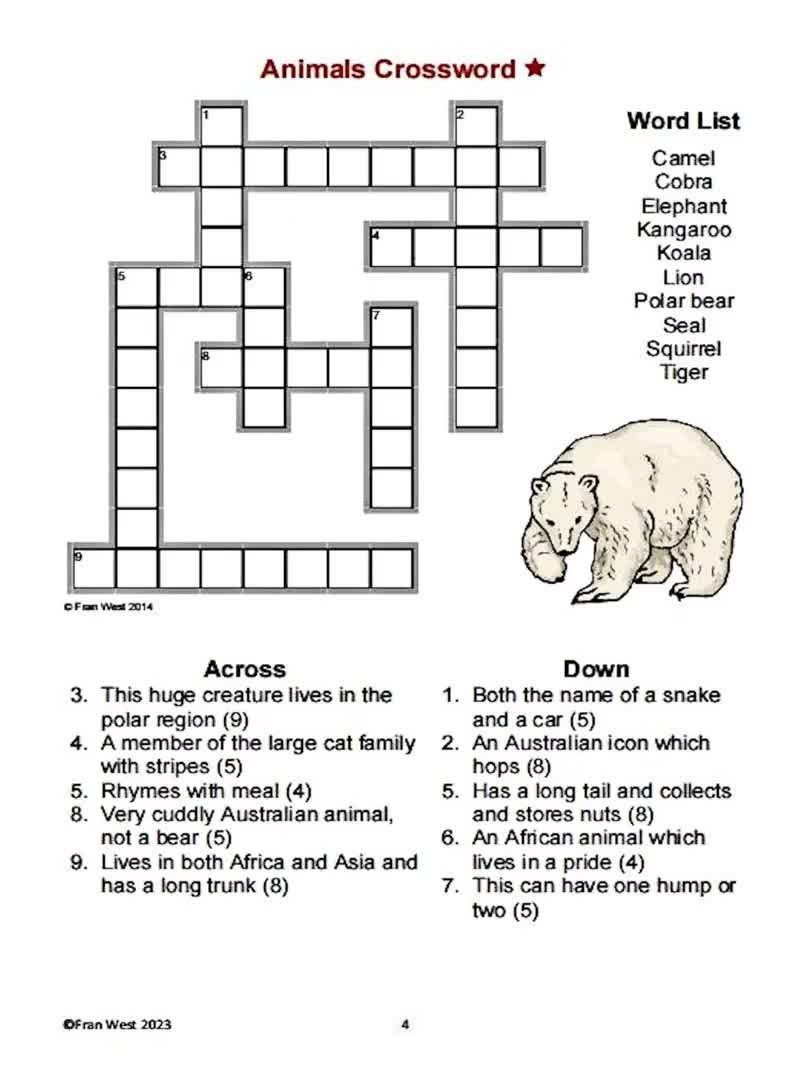 Activities For Dementia Crosswords For The Aged 72 Crosswords On 24 Themes For Low Medium And High Care Printable Digital Download Etsy