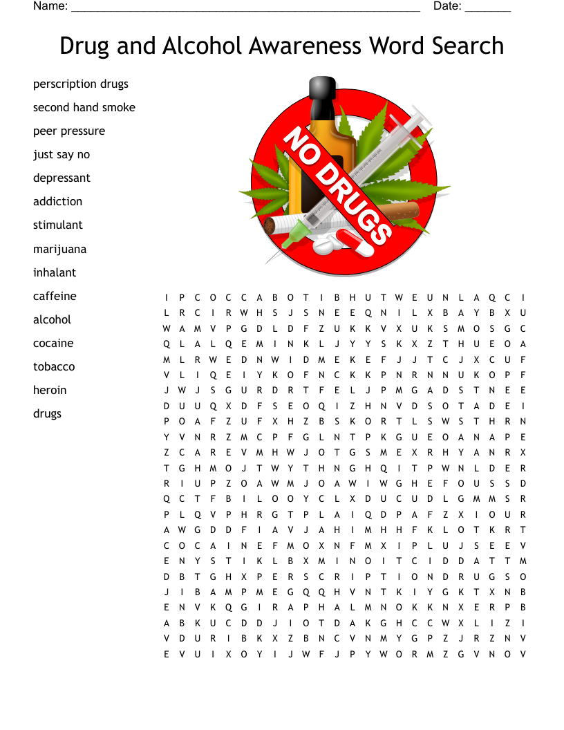 ADDICTION RECOVERY Crossword WordMint