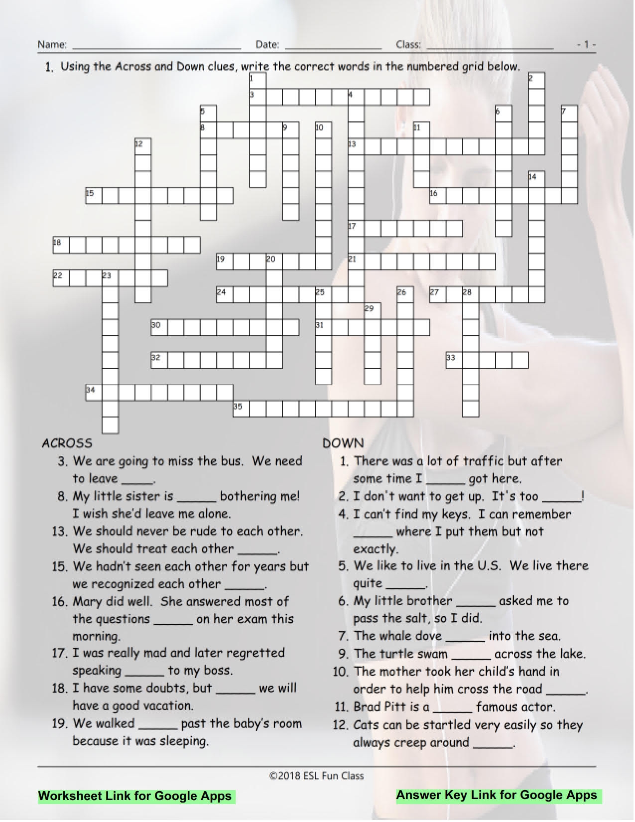 Adverbs Interactive Crossword Puzzle For Google Apps Teaching Resources