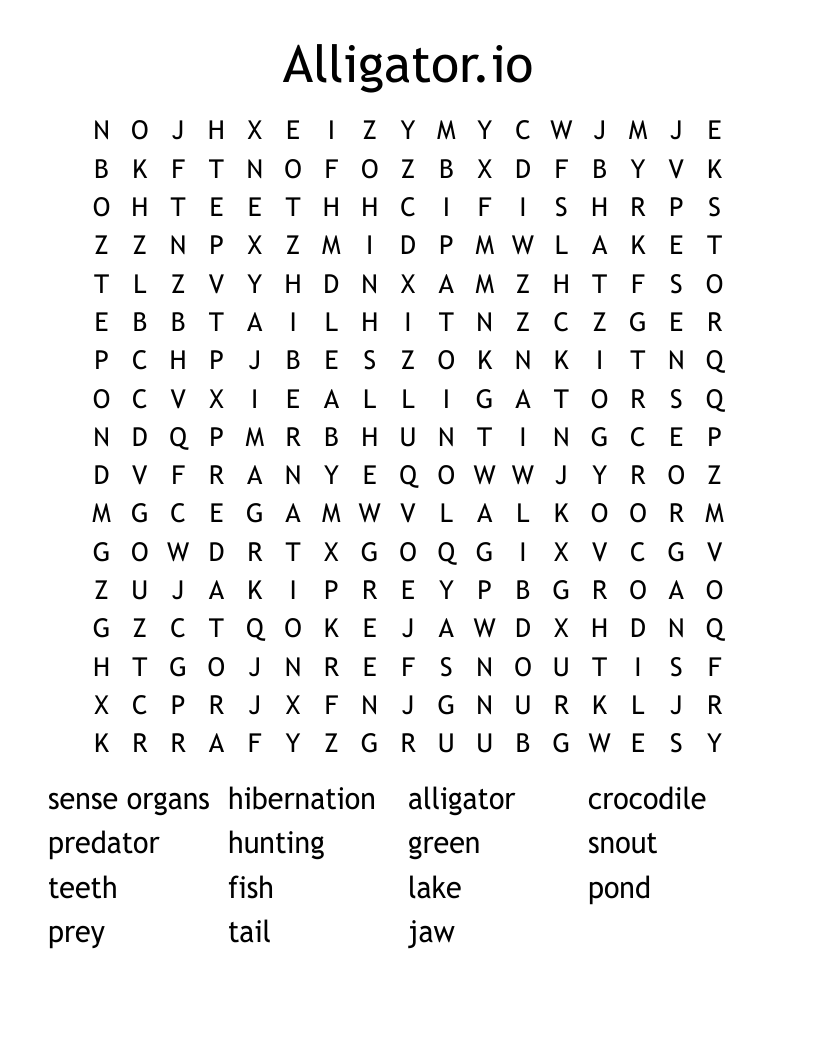 Alligator io Word Search WordMint