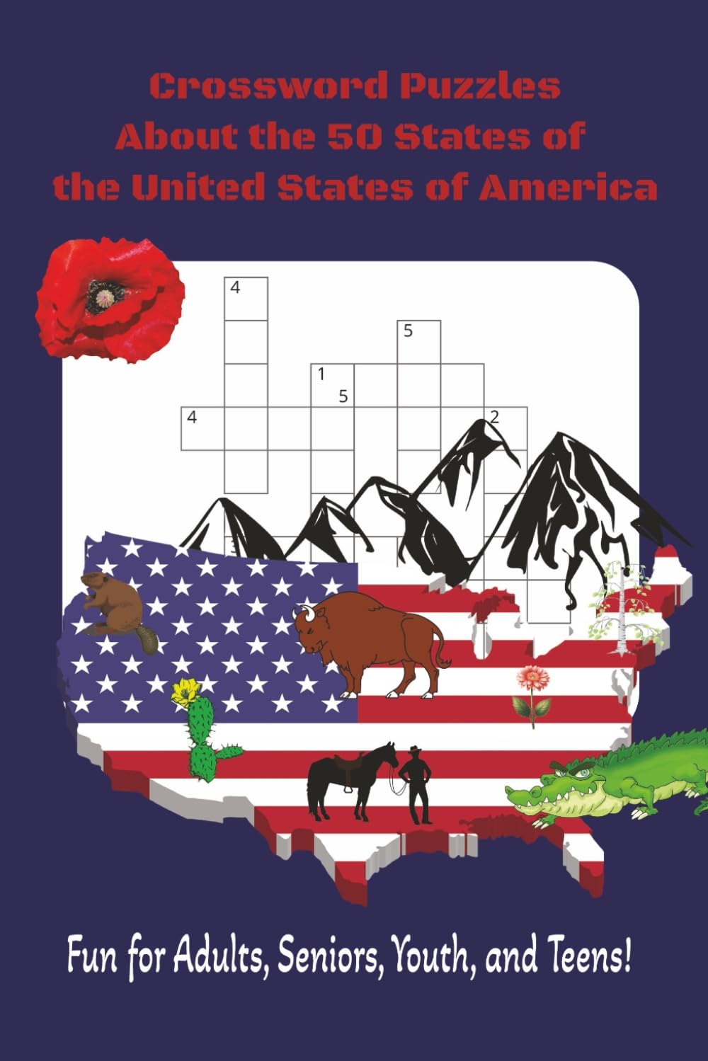 Amazon Crossword Puzzles About The 50 States Of The United States Of America 50 Pages 600 State Filled Questions 6x9 Travel Size Large Print Crossword Puzzles 9798291301647 New Dustin Books