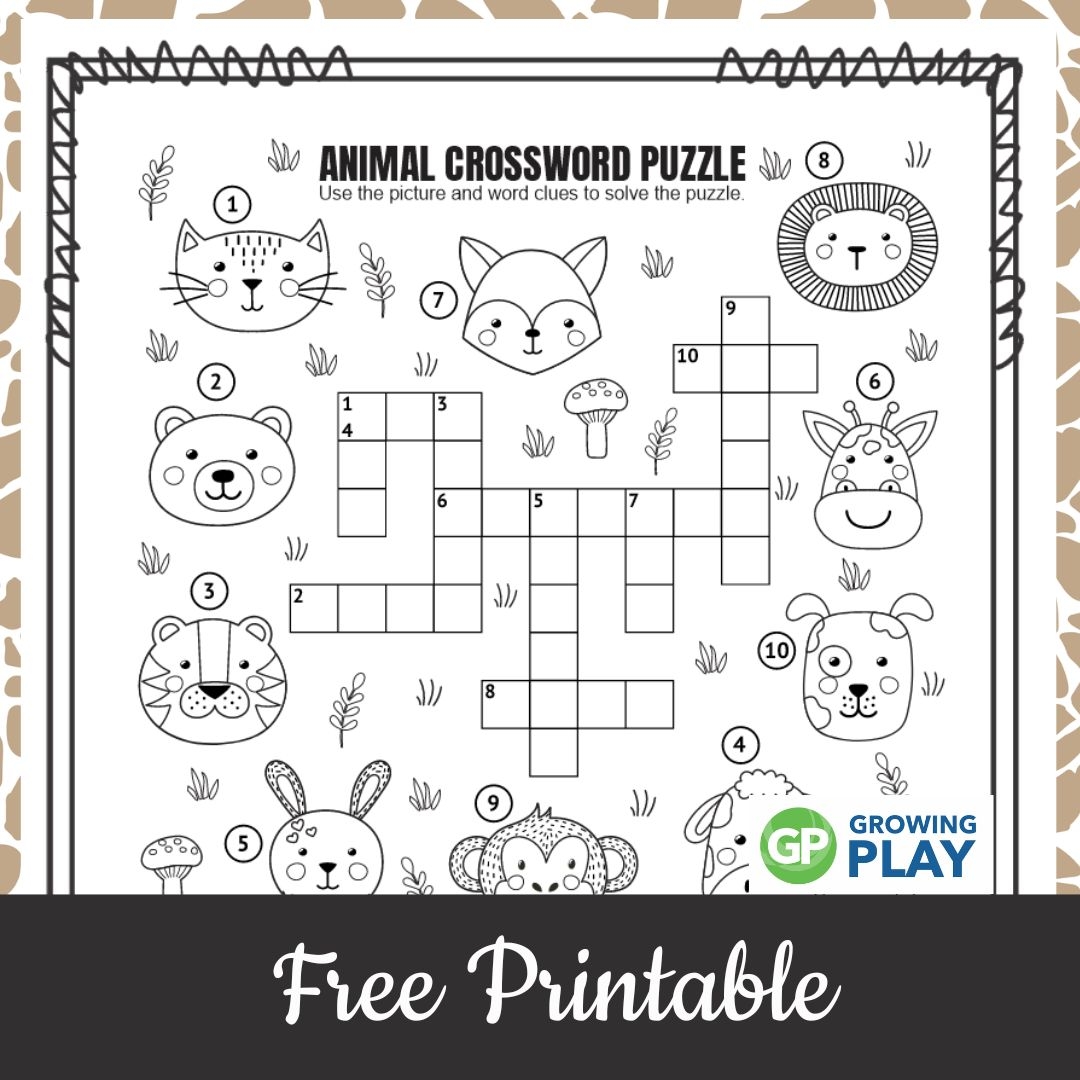 Animal Crossword Puzzle Free Printable Growing Play Worksheets Library Animal Crossword Puzzle Free Printable Growing Play Worksheets Library