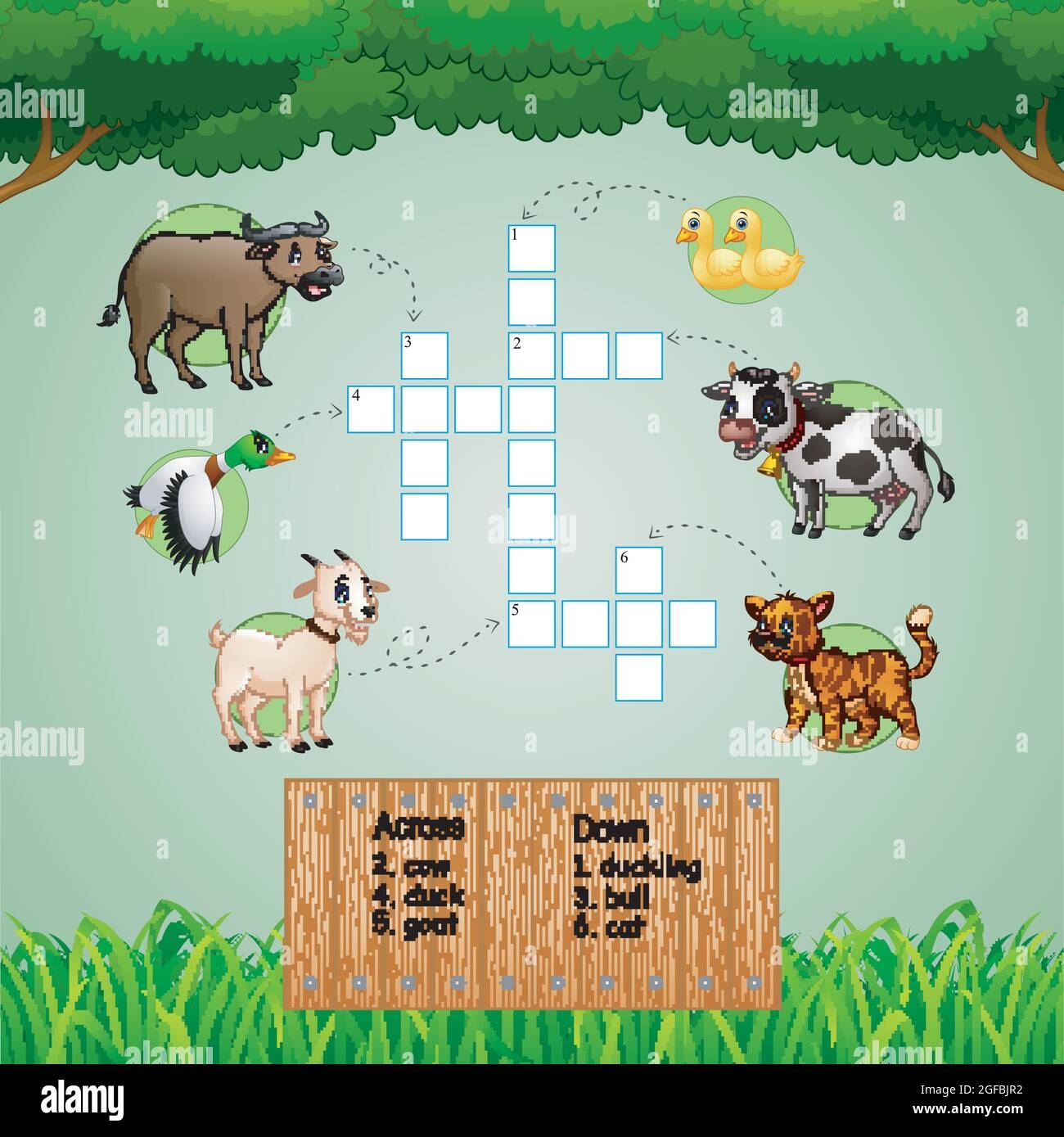 animal crossword puzzles for kids games stock vector image art alamy