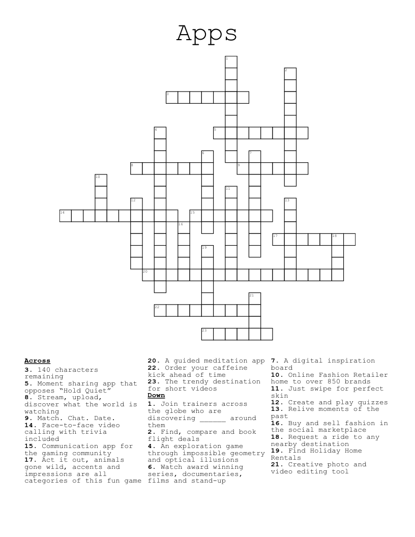 Crossword Puzzles Game Apps