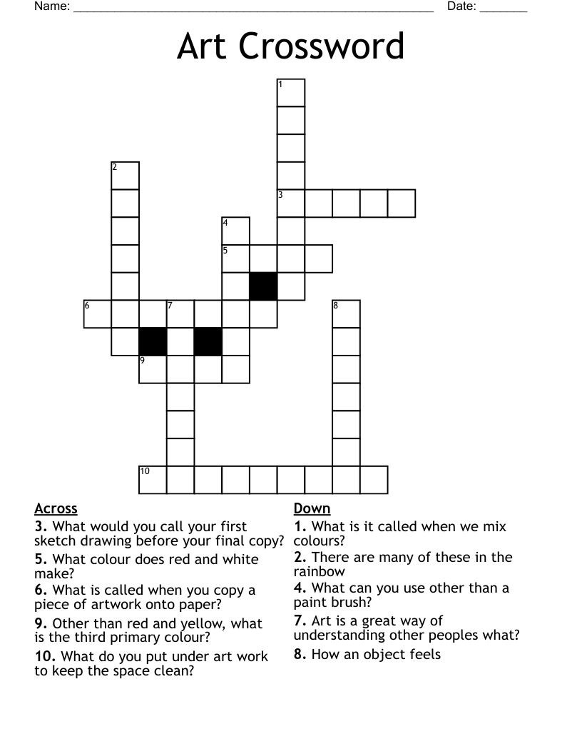 Free Crossword Puzzles On Art