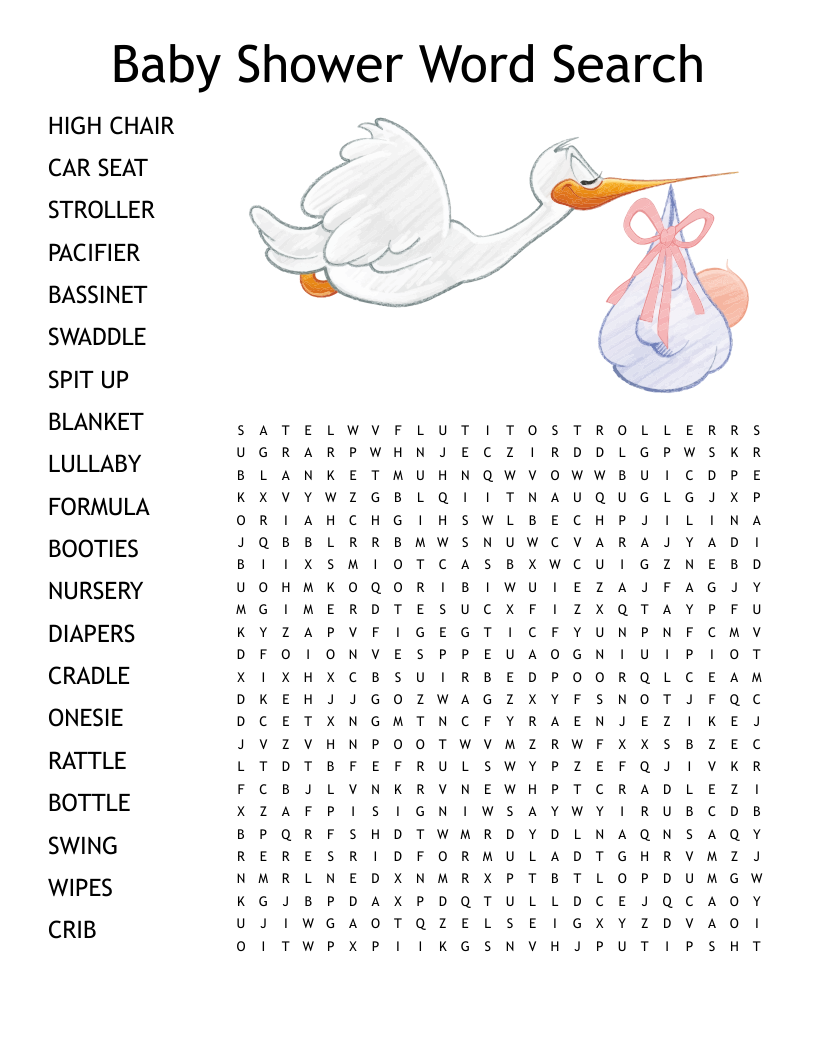 Baby Shower Crossword WordMint